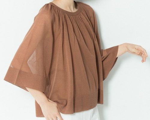 TRANSPARENT KNIT �v���I�[�o�[(�����ԍ�Y59)�A�u���E��